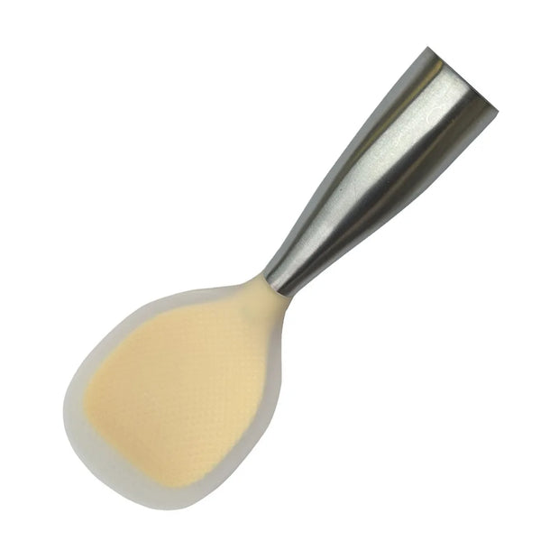 1Pc Silicone Wooden Handle Rice Spoon