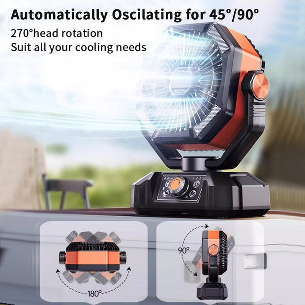 LED Lantern Camping Battery with Radiator Fan
