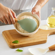 1Pc Silicone Wooden Handle Rice Spoon