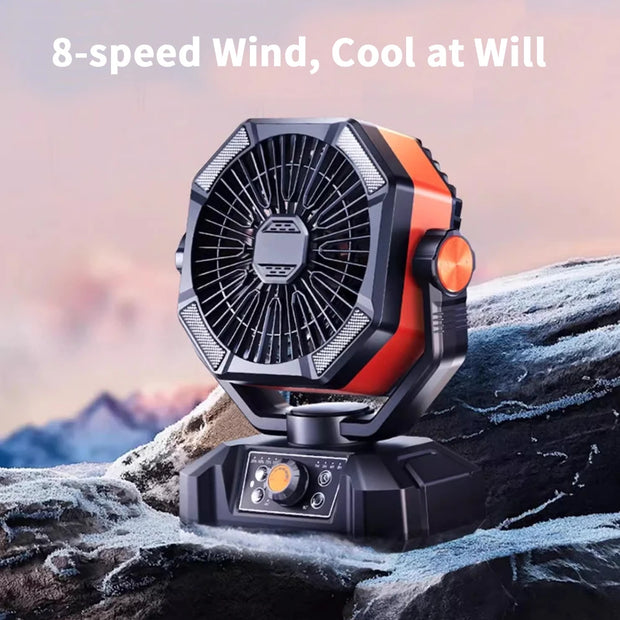 LED Lantern Camping Battery with Radiator Fan