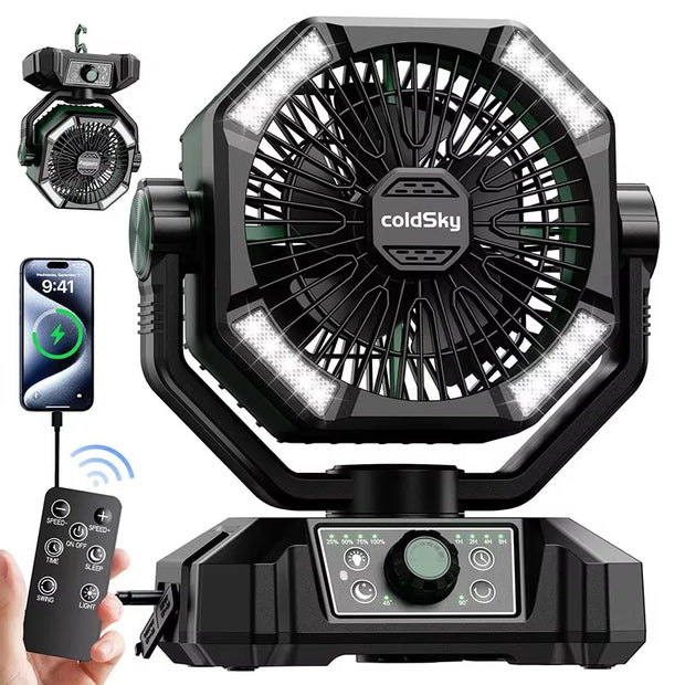 LED Lantern Camping Battery with Radiator Fan