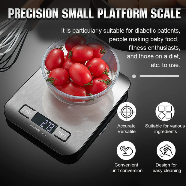 Precise Platform USB Charging Kitchen Food Scale