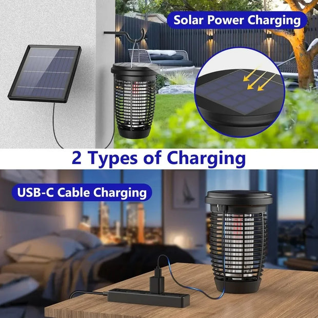 Solar Bug Zapper 2-in-1 Mosquito Killer Lamp