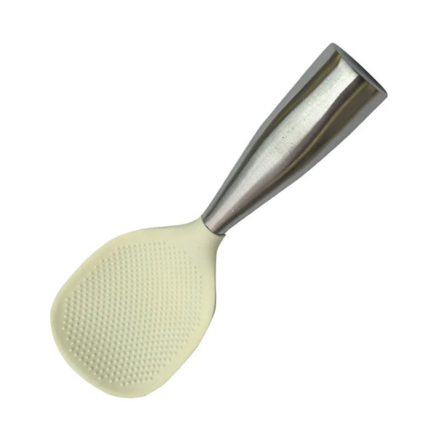 1Pc Silicone Wooden Handle Rice Spoon