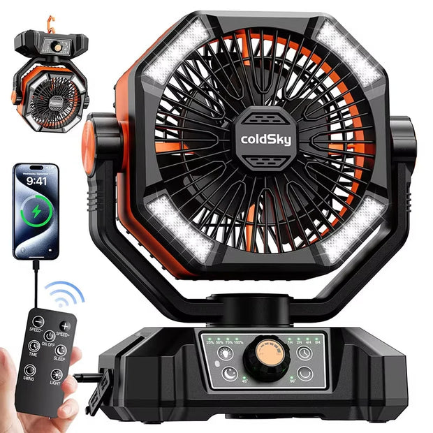 LED Lantern Camping Battery with Radiator Fan
