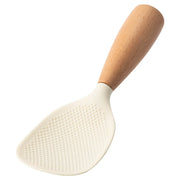 1Pc Silicone Wooden Handle Rice Spoon